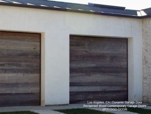 Custom garage door from reclaimed wood