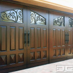 Custom Mediterranean Wood Garage Door